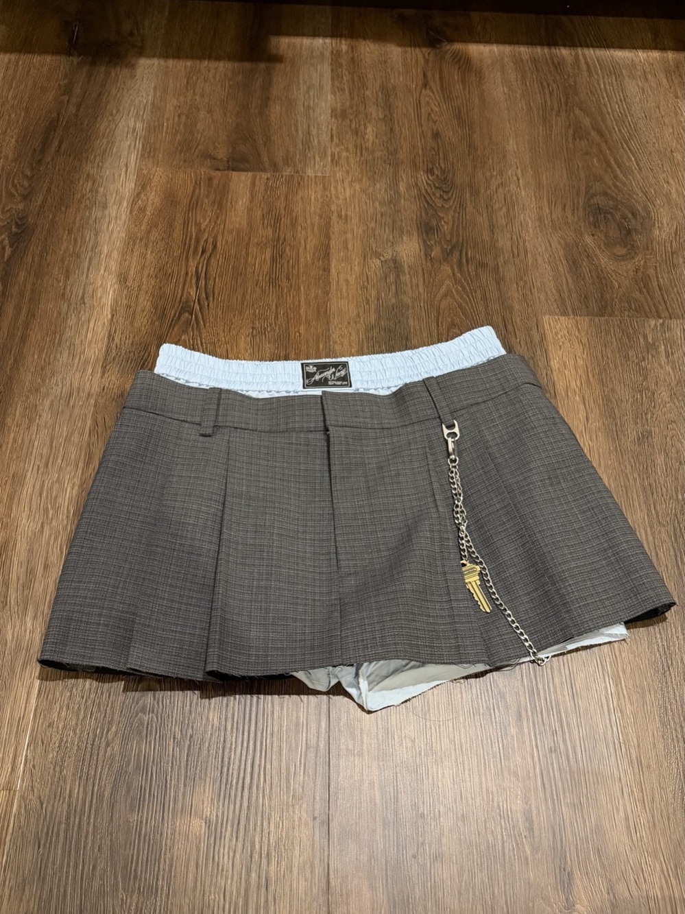 Alexander Wang Pre-Styled Pleated Skort Chain Grey Size 4 - Picture 3 of 3